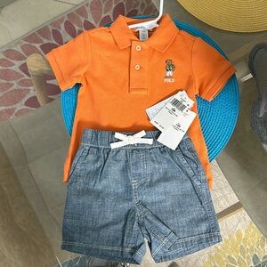 Ralph Lauren cotton polo shirt and short set